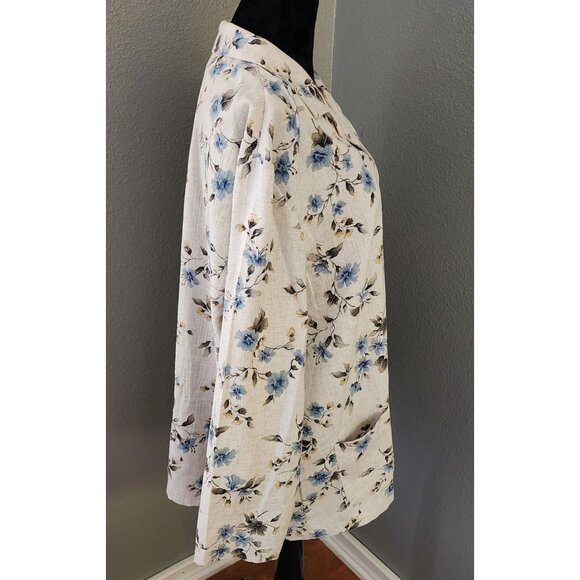 Season Ticket Floral Print Long Sleeve Jacket Blazer Pockets XL Grandma Core - Picture 3 of 9